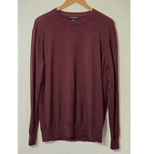 Quiet Luxury Banana Republic Merino Wool Crewneck Sweater Burgundy XL